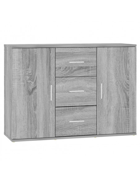 Credenza Grigio Sonoma 91x29,5x65 cm in Legno Multistrato