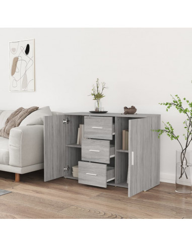 Credenza Grigio Sonoma 91x29,5x65 cm in Legno Multistrato