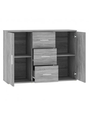 Credenza Grigio Sonoma 91x29,5x65 cm in Legno Multistrato