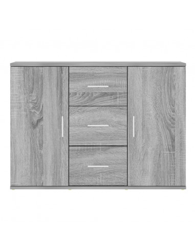 Credenza Grigio Sonoma 91x29,5x65 cm in Legno Multistrato
