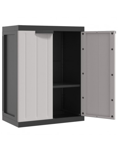 Armadio da Esterno Grigio e Nero 65x37x85 cm in PP