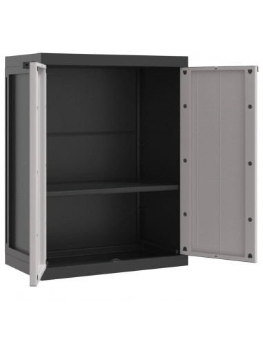 Armadio da Esterno Grigio e Nero 65x37x85 cm in PP