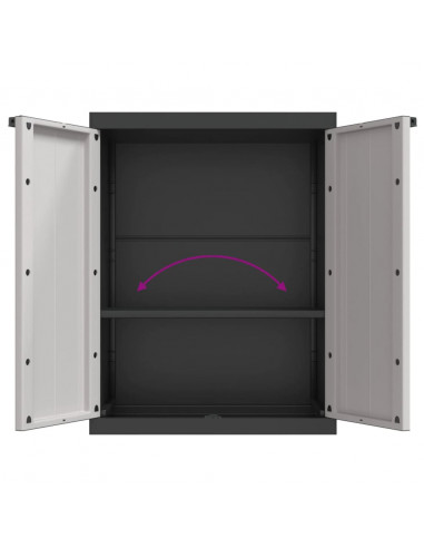 Armadio da Esterno Grigio e Nero 65x37x85 cm in PP