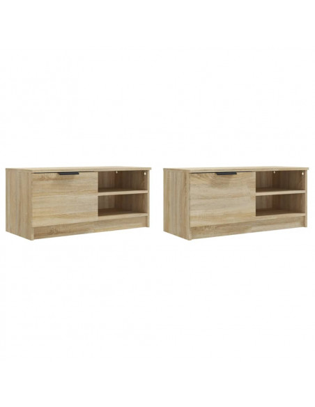 Mobili TV 2 pz Rovere Sonoma 80x35x36,5 cm in Legno Multistrato