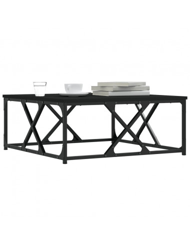 Tavolino da Salotto Nero 70x70x30 cm in Legno Multistrato