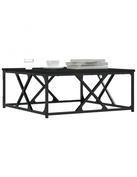Tavolino da Salotto Nero 70x70x30 cm in Legno Multistrato