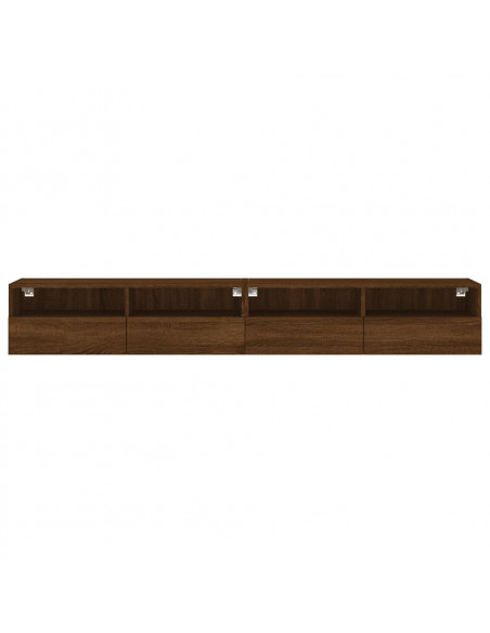 Mobili TV Muro 2pz Rovere Marrone 100x30x30cm Legno Multistrato