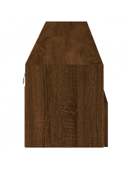 Mobili TV Muro 2pz Rovere Marrone 100x30x30cm Legno Multistrato