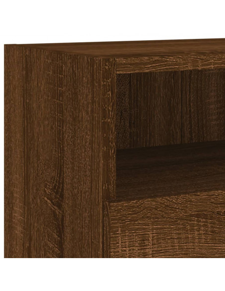 Mobili TV Muro 2pz Rovere Marrone 100x30x30cm Legno Multistrato