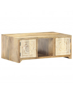 Tavolino da Salotto 90x50x35 cm in Legno Massello di Mango