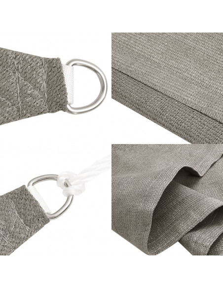 Vela Parasole 160 g/m² Rettangolare Grigio Chiaro 5x6 m in HDPE