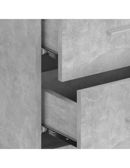 Testiera Letto con Comodini in Legno Multistrato Grigio Cemento