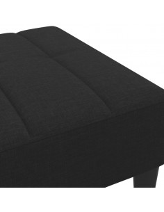 Poggiapiedi Nero 77x55x31 cm in Tessuto