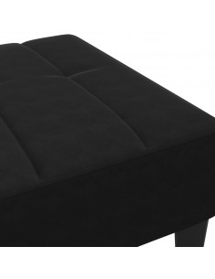 Poggiapiedi Nero 77x55x31 cm in Velluto