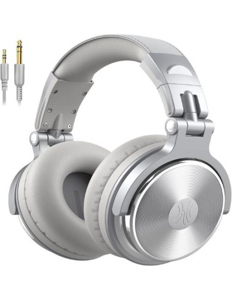 ONEODIO STUDIO PRO 10 HI-RES CUFFIE DJ CABLATE C/ SHAREPORTE E MICROFONO SILVER