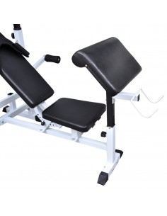 Panca Multifunzione con Bilanciere e Set di Manubri 120 kg