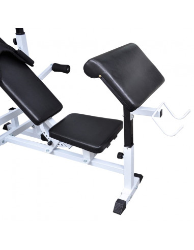 Panca Multifunzione con Bilanciere e Set di Manubri 120 kg