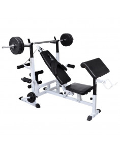 Panca Multifunzione con Bilanciere e Set di Manubri 120 kg 2