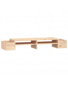 Supporto per Monitor 100x27,5x15cm in Legno Massello di Pino 2