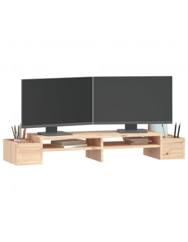 Supporto per Monitor 100x27,5x15cm in Legno Massello di Pino