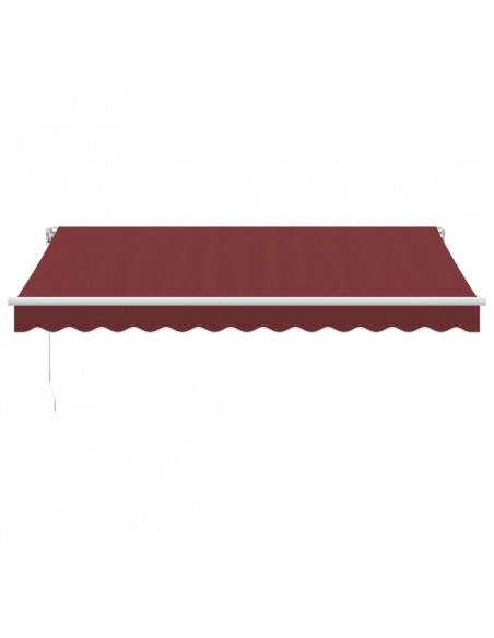 Tenda da Sole Retrattile Manuale con LED Bordò 350x250 cm