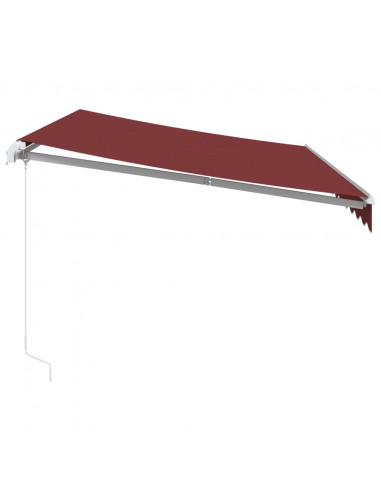 Tenda da Sole Retrattile Manuale con LED Bordò 350x250 cm