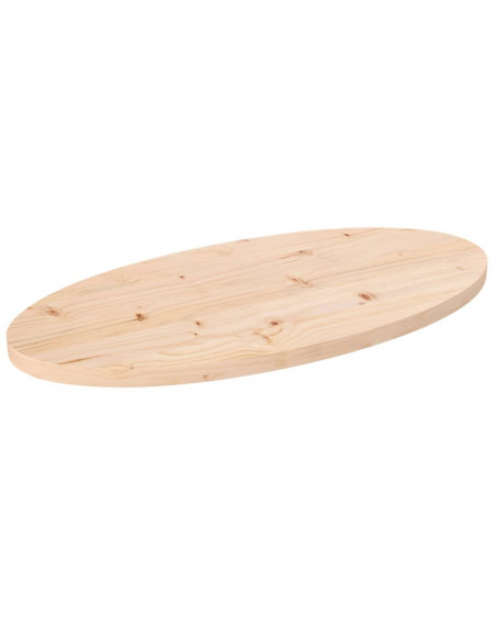 Piano Tavolo 60x30x2,5 cm in Legno Massello di Pino Ovale