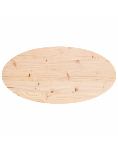 Piano Tavolo 60x30x2,5 cm in Legno Massello di Pino Ovale
