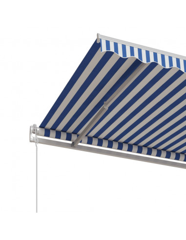 Tenda da Sole Retrattile Automatica 500x350 cm Blu e Bianca