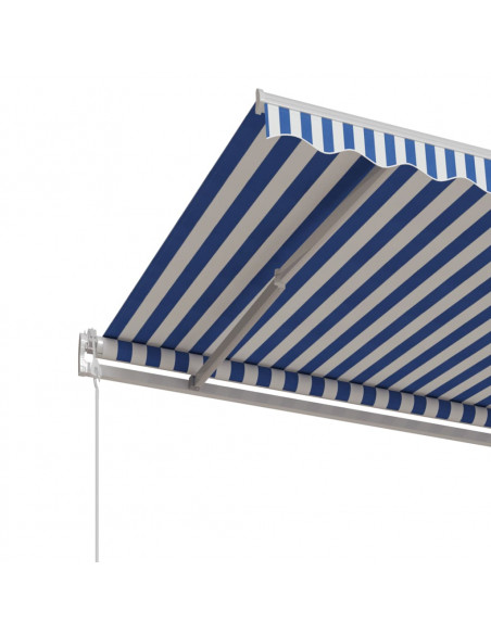 Tenda da Sole Retrattile Automatica 500x350 cm Blu e Bianca