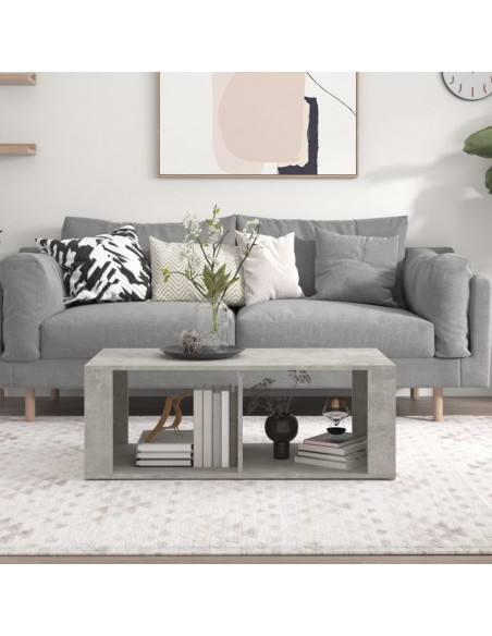 Tavolino Salotto Grigio Cemento 100x50x36 cm Legno Multistrato