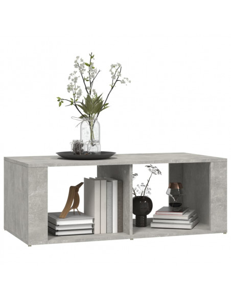 Tavolino Salotto Grigio Cemento 100x50x36 cm Legno Multistrato