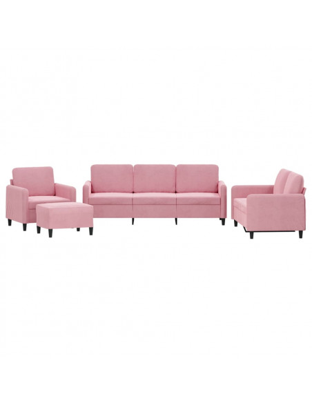 Set di Divani 4 pz Rosa in Velluto