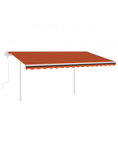 Tenda da Sole Retrattile Manuale Pali 4,5x3,5 m Arancio Marrone