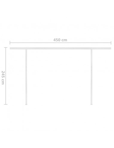 Tenda da Sole Retrattile Manuale Pali 4,5x3,5 m Arancio Marrone