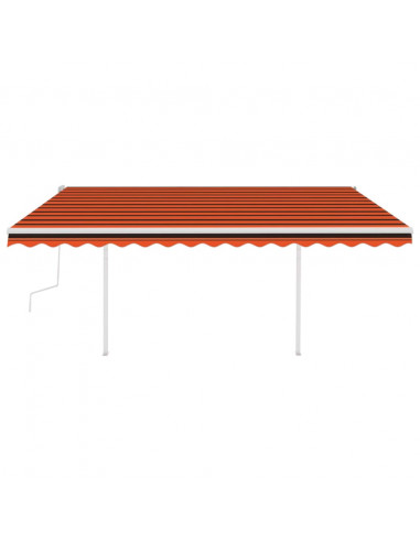 Tenda da Sole Retrattile Manuale Pali 4,5x3,5 m Arancio Marrone