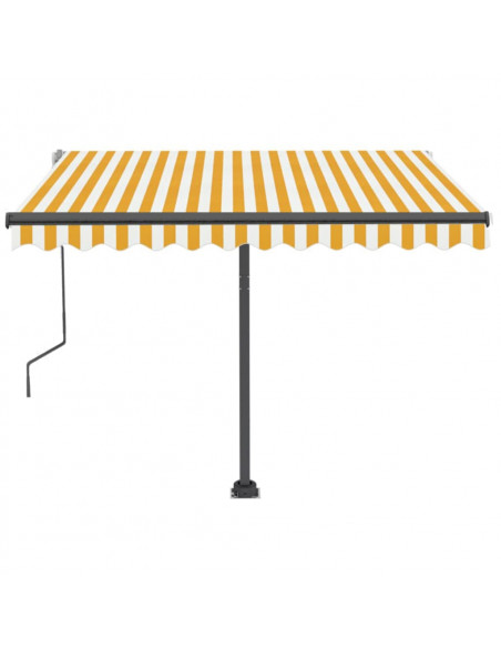 Tenda da Sole Autoportante Manuale 350x250 cm Gialla/Bianca