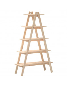 Scaffale 5 Ripiani a Forma di A 110x40x180,5 cm Massello Pino