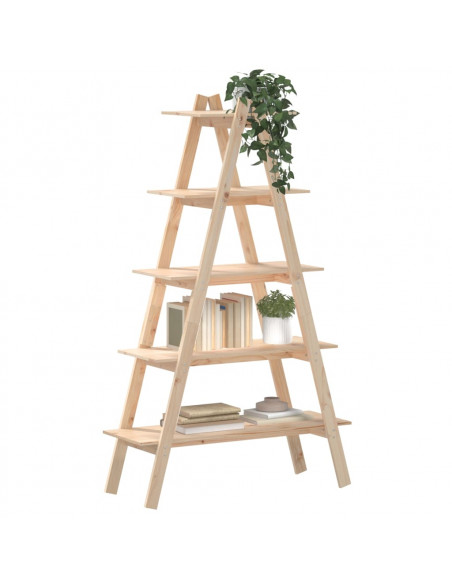 Scaffale 5 Ripiani a Forma di A 110x40x180,5 cm Massello Pino