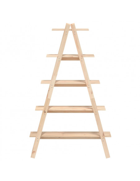 Scaffale 5 Ripiani a Forma di A 110x40x180,5 cm Massello Pino