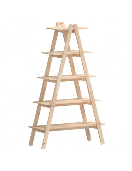 Scaffale 5 Ripiani a Forma di A 110x40x180,5 cm Massello Pino