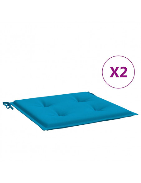 Cuscini per Sedia 2 pz Blu 40x40x3 cm in Tessuto Oxford
