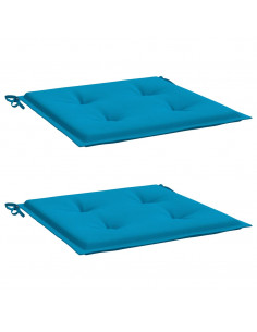 Cuscini per Sedia 2 pz Blu 40x40x4 cm in Tessuto Oxford 2