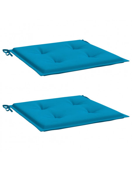 Cuscini per Sedia 2 pz Blu 40x40x3 cm in Tessuto Oxford