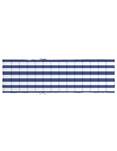 Cuscino per Lettino a Righe Bianche e Blu in Tessuto Oxford