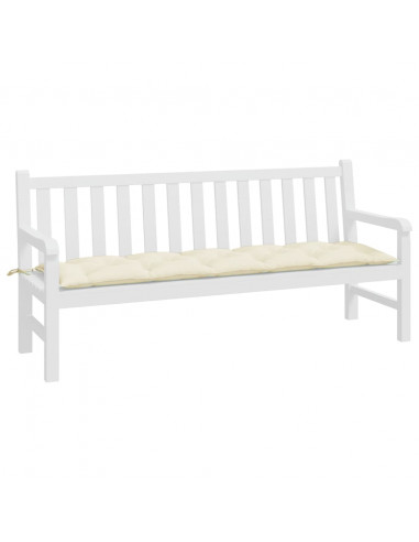 Cuscino per Panca Giardino Crema 180x50x7 cm in Tessuto Oxford