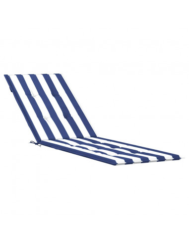 Cuscino per Sedia Sdraio a Strisce Bianche e Blu Tessuto Oxford