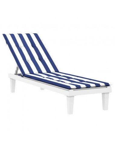 Cuscino per Sedia Sdraio a Strisce Bianche e Blu Tessuto Oxford