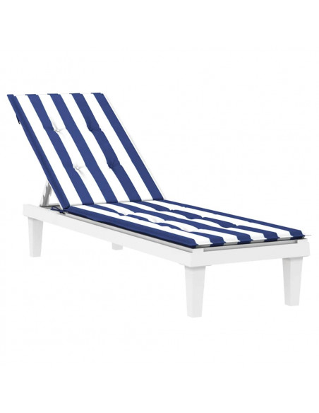 Cuscino per Sedia Sdraio a Strisce Bianche e Blu Tessuto Oxford