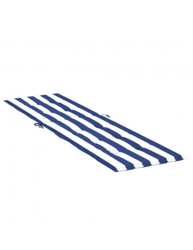 Cuscino per Sedia Sdraio a Strisce Bianche e Blu Tessuto Oxford